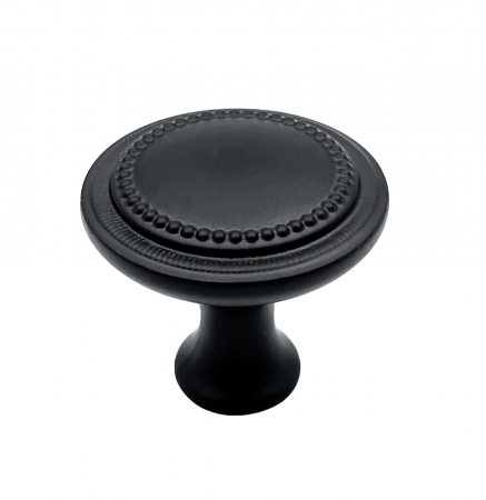 Rustici - Baroc - Buton pentru mobila, finisaj negru mat, D:32 mm