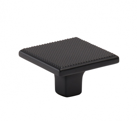 Industiale - Carter - Buton patrat pentru mobila, finisaj negru mat, 35x35 mm