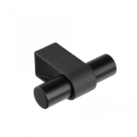 Industriali - Casey - Buton pentru mobila, finisaj negru lava texturat / negru mat, 60x44.3 mm