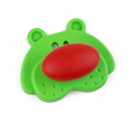 Butoni pentru copii - Joy Ursulet - Buton pentru mobila copii, finisaj verde cu nasuc rosu CB, 30 mm