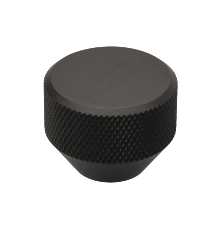 Industriali - Mesh - Buton pentru mobila, finisaj negru mat anodizat, D:26 mm