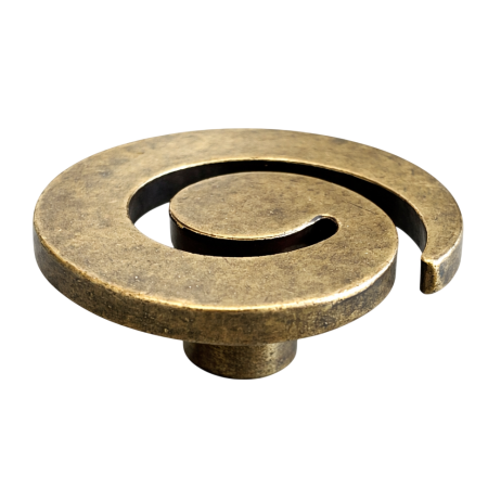 FERONERIE SI ACCESORII MOBILA - Nemesio - Buton pentru mobila, finisaj alama antichizata, D:40 mm