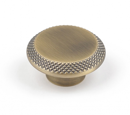 Rustici - Nola - Buton pentru mobila, finisaj alama antichizata periata CB, Ø:45 mm