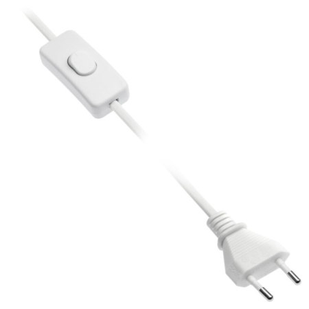 Sisteme LED pentru mobilă - Cablu de alimentare GTV cu întrerupător, alb, 2 m
