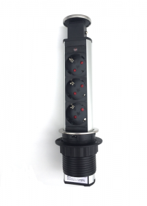 Prize incorporabile - Lift Box - Coloana 3 prize Schuko incorporabila in blat, finisaj inox