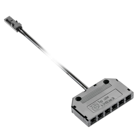 Conectori bandă LED - Conector cu distribuitor GTV pentru iluminat LED, 6 prize Mini AMP, cablu 2 m