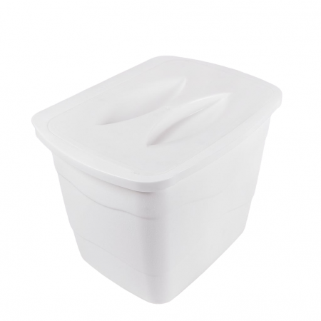 Cosuri gunoi incorporabile - Cos cu capac pentru resturi menajere, alb, 18.2x25x18.3 cm