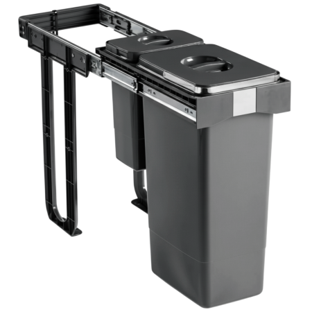 Cosuri gunoi incorporabile - Free Jazz 30 - Coș de gunoi încorporabil, colectare selectivă,, 1 compartiment x 7 litri și 1x26 litri