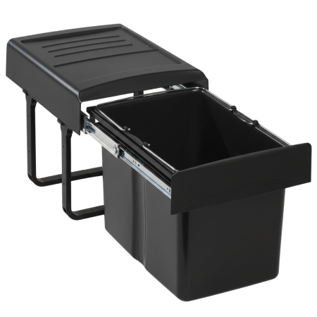 Cosuri gunoi incorporabile - Mega 40 – Coș de gunoi încorporabil cu 1 compartiment x 34 litri, finisaj negru