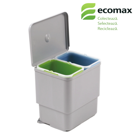 Accesorii mobila - Sesamo - Coș de gunoi încorporabil în dulap, colectare selectivă, 2×8 L, pentru corp de 450 mm