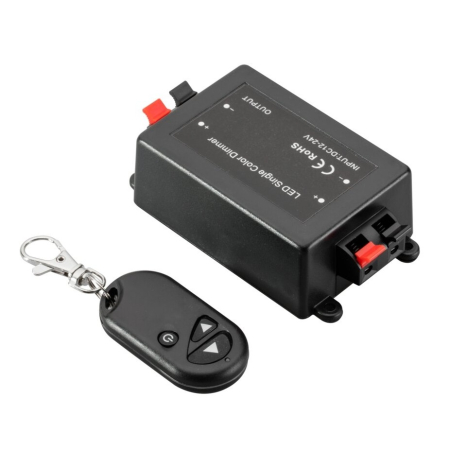 Sisteme LED pentru mobilă - Dimmer Jacky GTV pentru bandă LED, cu telecomandă, 12-24V, 90-180W, negru