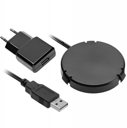 Bandă led - Incarcator wireless, ascuns sub blat, cablu 2 m, negru