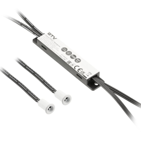 Întrerupătoare bandă LED - Întrerupător cu 2 senzori Mikro GTV pentru bandă LED, 36W, 12V, IP20, alb