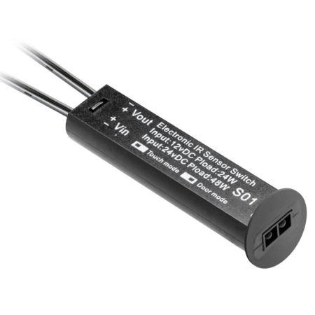 Întrerupătoare bandă LED - Întrerupător cu senzor 3 în 1 GTV pentru bandă LED, dimabil, 24-48W, 12-24V, IP20, negru