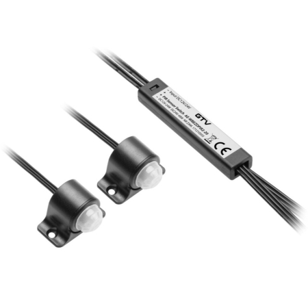 Întrerupătoare bandă LED - Întrerupător cu senzor GTV pentru bandă LED, 36-72W, 12-24V, IP20, negru, cablu 2 m