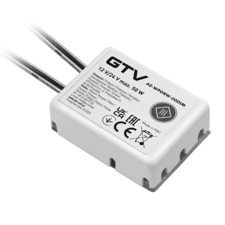 Întrerupătoare bandă LED - Întrerupător dimabil GTV pentru bandă LED, cu senzor și montaj ascuns sub blat, 50W, 12V, IP20