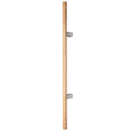 Scandinave - Kumo Wood Big - Maner lung pentru mobila, finisaj stejar / otel inoxidabil, L:1010 mm