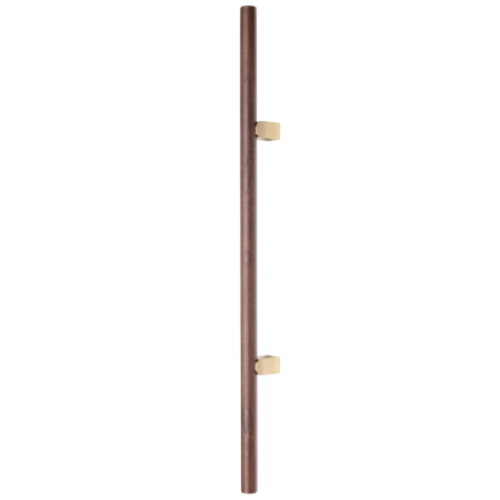 Scandinave - Kumo Wood Big - Maner lung pentru mobila, finisaj nuc / alama periata, L:1010 mm