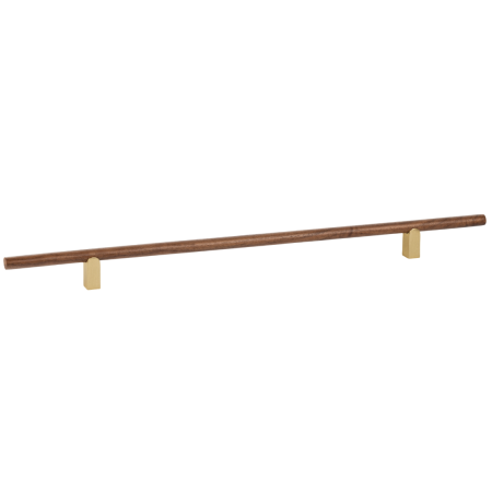 Scandinave - Kumo Wood - Maner pentru mobila, finisaj nuc / alama periata, L:480 mm