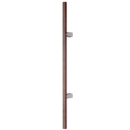 Scandinave - Kumo Wood Big - Maner lung pentru mobila, finisaj nuc / otel inoxidabil, L:1010 mm