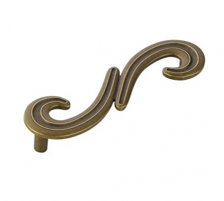 Rustice - Theoris - Maner pentru mobila, finisaj alama antichizata CB, 128 mm