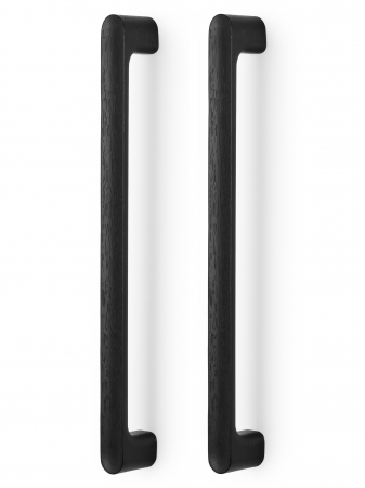 Manere spatiale usi - Luv Wood Big - Set manere spatiale double, finisaj frasin negru mat lacuit, L:418,5 mm