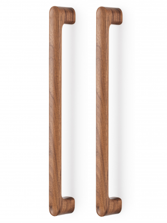 Manere spatiale usi - Luv Wood Big - Set manere spatiale double, finisaj nuc, L:418,5 mm