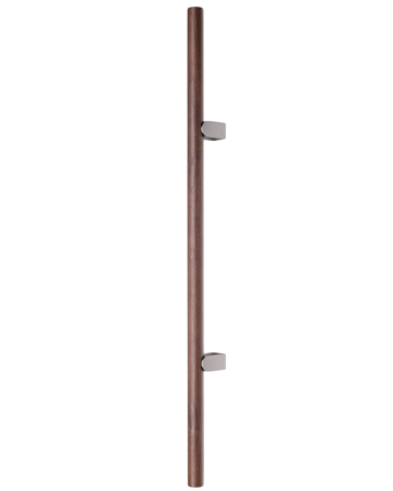 FERONERIE ȘI ACCESORII UȘI - Maner spatial single Kumo Wood Big, finisaj nuc / otel inoxidabil, L:1010 mm