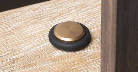 Opritoare usi - Low - Opritor pentru usa, finisaj alama cava periata, 48x17 mm