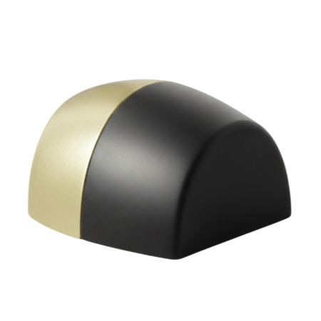 Opritoare usi - Oval - Opritor pentru usa, finisaj alama satin/negru mat CB, 41x40x25 mm