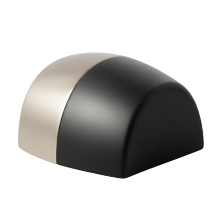 Opritoare usi - Oval - Opritor pentru usa, finisaj nichel satin/negru mat CB, 41x40x25 mm