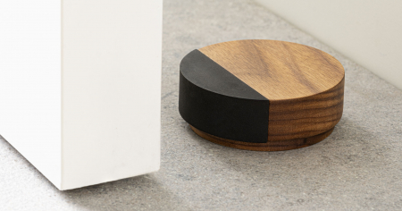 Opritoare usi - Puk - Opritor pentru usa, finisaj nuc, 65x24 mm