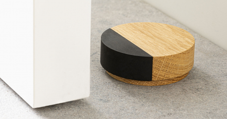 Opritoare usi - Puk - Opritor pentru usa, finisaj stejar, 65x24 mm