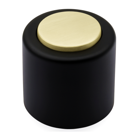 Opritoare usi - Round - Opritor pentru usa, finisaj alama satin/negru mat CB, Ø: 40 mm