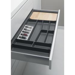 Organizatoare sertare - Suport organizare tacamuri, gri grafit, pentru latime exterioara corp 800 mm, montabil in sertar de bucatarie