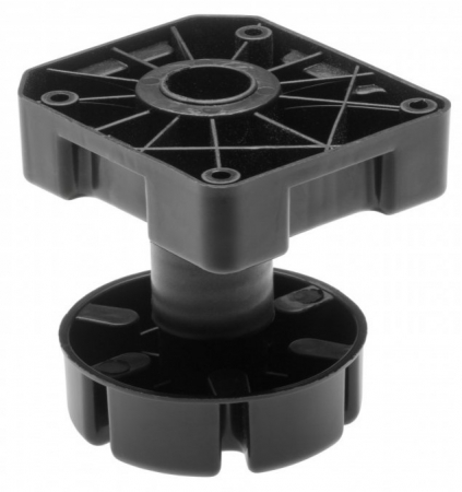 Picioare mobila reglabile - Picior ajustabil pentru mobilier greu, finisaj negru GT, 450 kg, H:95–145 mm