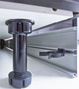 Picioare mobila reglabile - Picior cilindric negru H:150 mm pentru mobilier