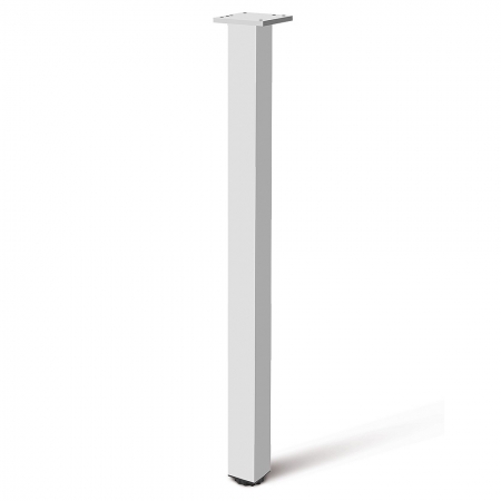 Picioare mobila reglabile - Picior cu profil patrat din aluminiu 46x46 mm, H710, pentru masa, finisaj aluminiu