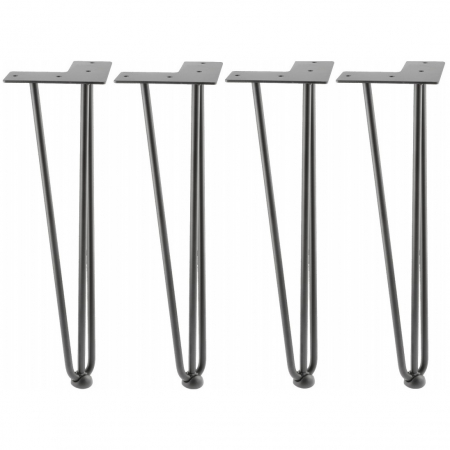 Picioare masa - Arto - Picior de masa cu 3 tije Ø12 mm, finisaj negru mat, H:406 mm, set 4 bucati