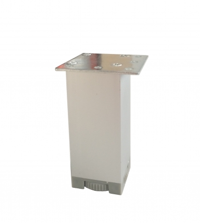 Picioare mobilă - Picior metalic pentru mobilier, profil pătrat 40 × 40 mm, finisaj aluminiu, H: 100 mm, AN1