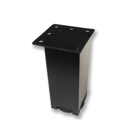 Picioare mobilă - Picior metalic pentru mobilier, profil pătrat 40 × 40 mm, finisaj negru, H: 100 mm, AN1