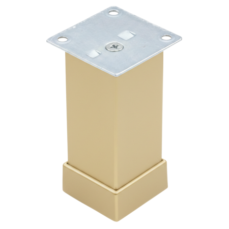 Picioare canapea - Picior metalic pentru mobilier, profil pătrat 40×40 mm, finisaj auriu mat, H:100 mm