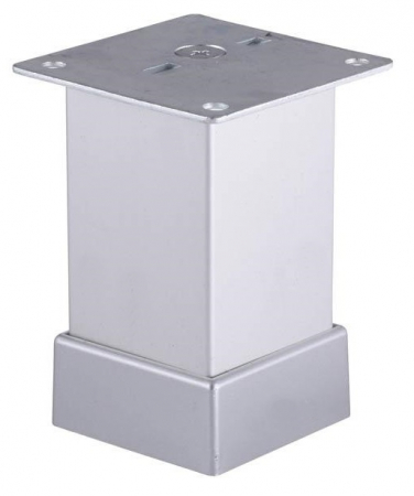 Picioare mobila reglabile - Picior metalic pentru mobilier, profil pătrat 40×40 mm cu mască, finisaj aluminiu, H:150 mm