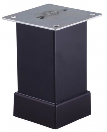 Picioare mobilă reglabile - Picior metalic pentru mobilier H:150 mm, finisaj negru, profil pătrat 40x40 mm, cu mască