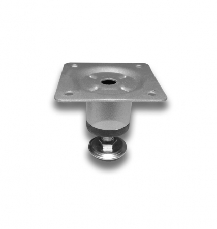 Picioare mobila - Picior metalic cilindric pentru mobilier, Ø30 mm, finisaj aluminiu, H: 50 mm