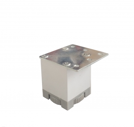 Picioare mobila - Picior metalic pentru mobilier AN1, profil pătrat 40×40 mm, fără mască, finisaj aluminiu, H: 50 mm