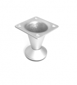 Picioare mobila - Ayak  - Picior metalic pentru mobilier H:50 mm, finisaj aluminiu