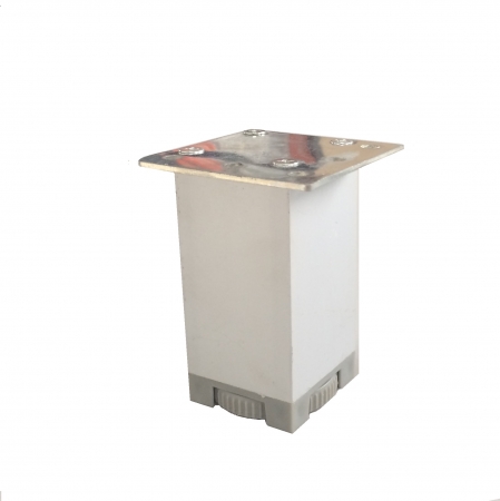 Picioare mobilă - Picior metalic pentru mobilier, profil pătrat 40 × 40 mm, finisaj aluminiu, H: 80 mm, AN1