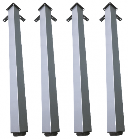Picioare masa - Picior pentru masa cu profil patrat 50x50 mm, finisaj aluminiu, H:710, set 4 bucati