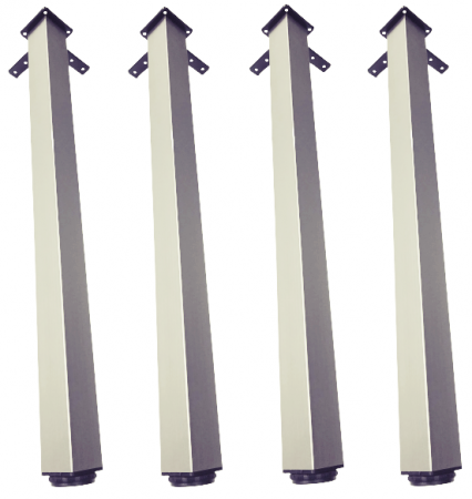 Picioare masa - Picior pentru masa cu profil patrat 50x50 mm, finisaj nichel satinat, H:710, set 4 bucati